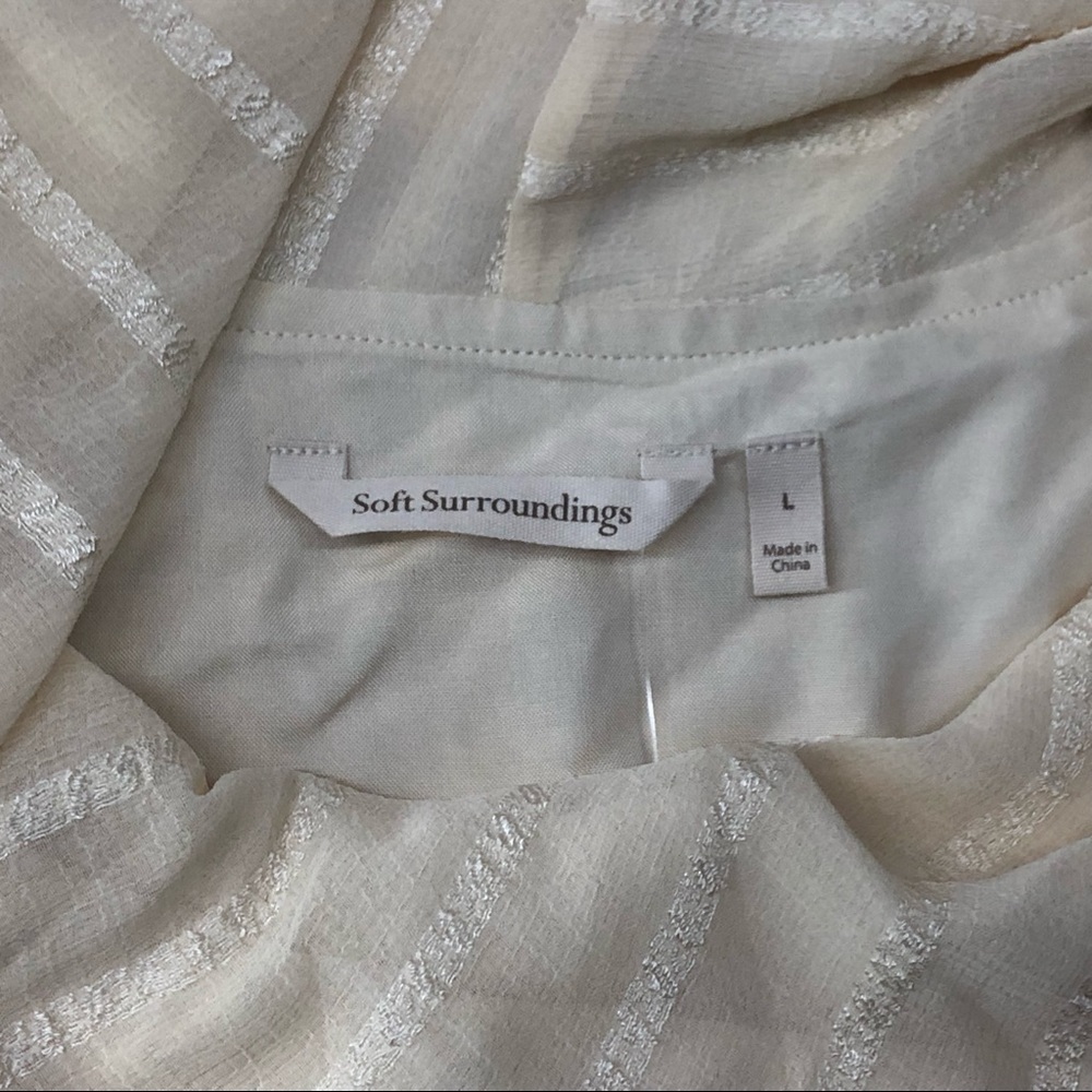Soft Sorroundings 🅝🅦🅣 Long Sleeve Ivory Flowy Lined Dress - Size Large